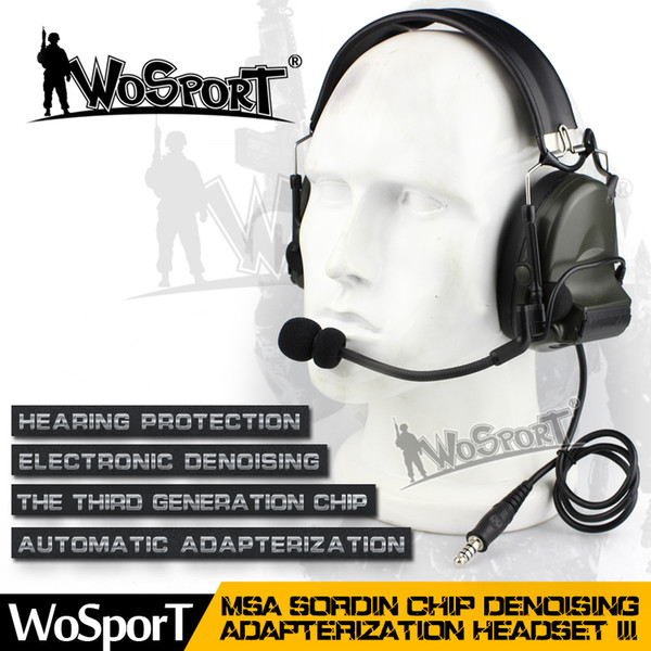 WoSporT New Tactical Headset Noise Reduction Canceling Electronic Sound Pickup Comtac II for Two Way Radios Paintball tactical earphone