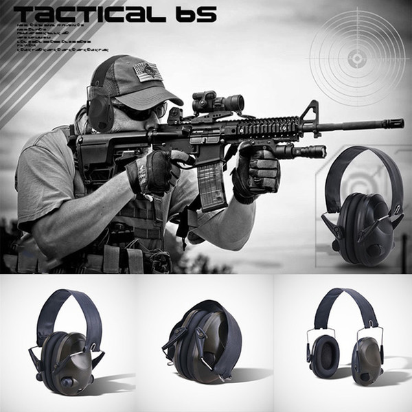 TAC 6s Tactical Hunting Headset Noise Reduction Protector Gear Rifle Airsoft Headphone Earphone Sound Insulation Tactical Headset