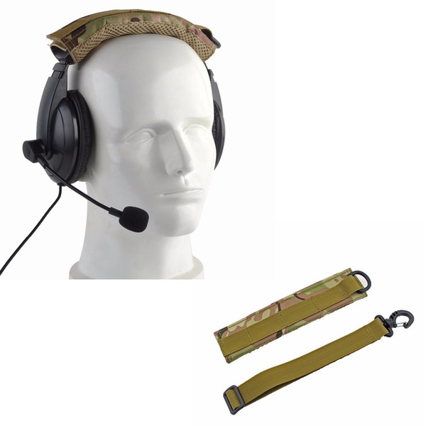 Shooting Electronic Earmuff MOLLE Headband Modular Headset Cover Fits HOWARD PELTOR MSA COM-TAC II 3M Tactical Headsets - MULTI-CAMOUFLAGE