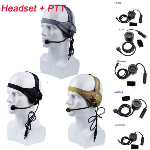 CS Tacitcal Gear Paintball Shooting Headphone Tactical Earphone Airsoft Shooting Combat Gear Tactical Headset with PTT NO15-013B