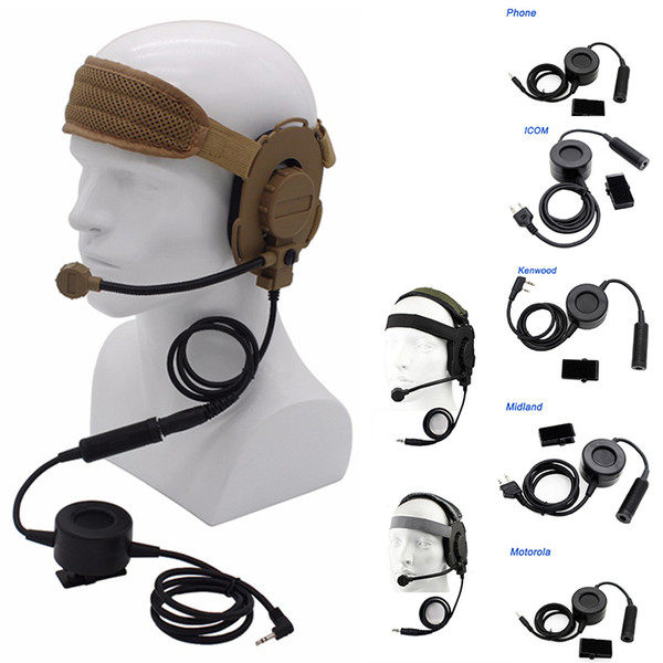 CS Tacitcal Gear Paintball Shooting Headphone Tactical Earphone Airsoft Shooting Combat II Z Tactical Headset with PTT