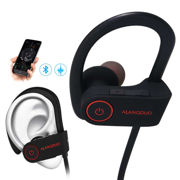 Fashion Wireless Bluetooth Headphones For Iphone 7 6 5 Sports Earhooks with Mic Support Noise Cancel Bluetooth Earphones