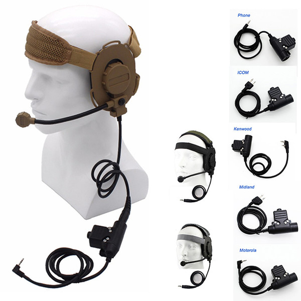 Outdoor Tacitcal Gear Paintball Shooting Headphone Tactical Earphone Airsoft Shooting Combat II Z Tactical Headset with PTT