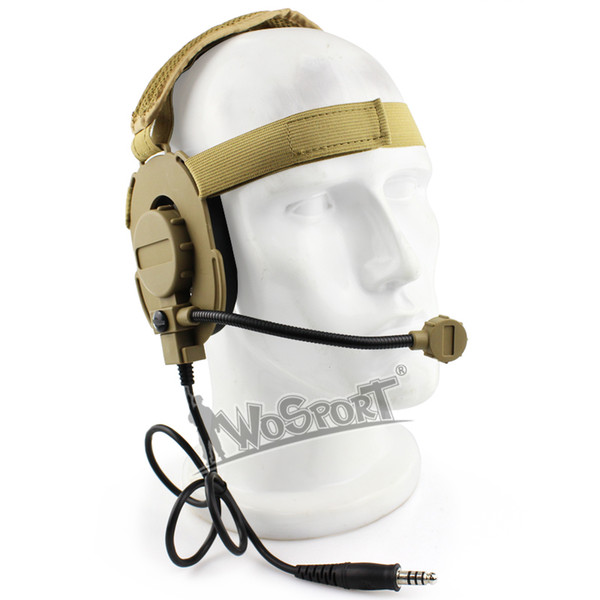 Tactical Headset III Z Tactical Bowman Elite II Mic Radio Boom Use with PTT for Walkie Talkie Helmet Communication