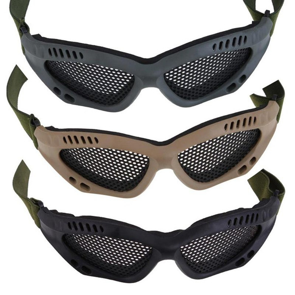 New Tactical Airsoft Paintball Steel Mesh Eyes Protective Goggles Glasses Outdoor Eyewear Hot Sale