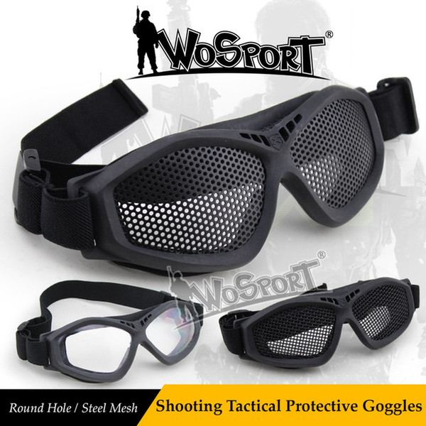 WoSporT NEW Tactical Shooting Steel Net Mesh Eye Protective Goggles Outdoor Airsoft CS Field Game Combat Sunlasses