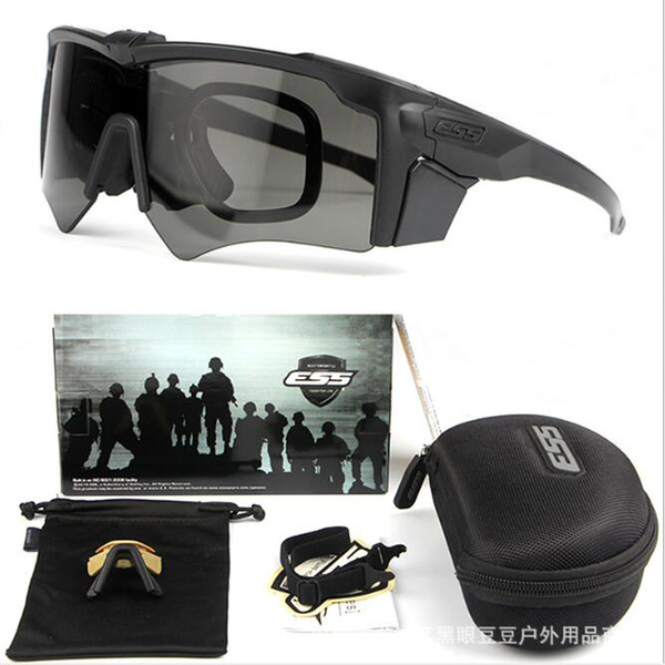 ESS AF goggles 3 Lens Ballistic Sport Men Polarized Sunglasses Army-proof Eyewear shooting UV400 Tactical Glasses outdoor Sunglasses case