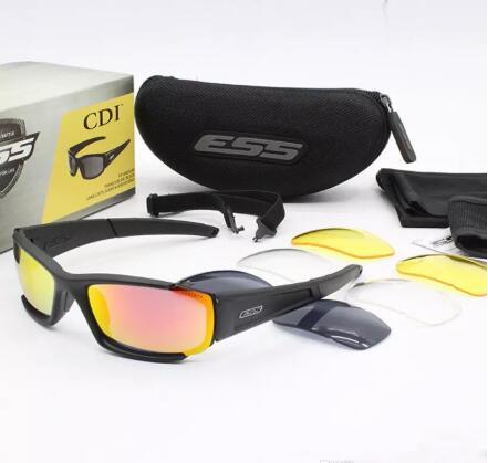 Original Polarized ESS CDI ROLLBAR Cycling Sunglasses Men UV400 4 Lenses Goggles Tactical Glasses With Case protect outdoor sports glasses