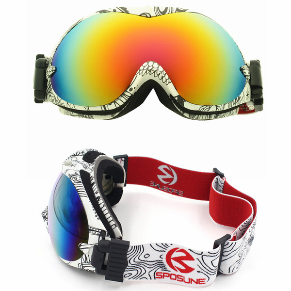 Skiing Goggles Colorful Major Male Girl Adult General Purpose Snow Blindness / Double-deck Defence Fog Eight Figure tactical Resin Lenses