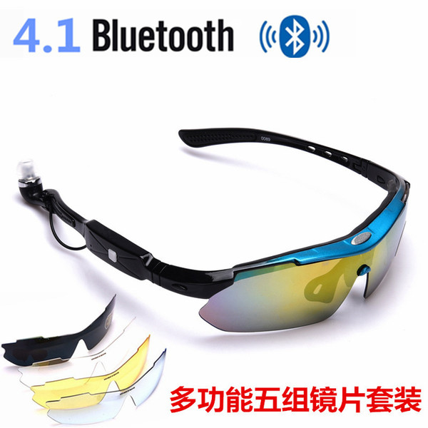 Stereo Bluetooth Intelligence Motion Headset Glasses Five Lens Suit tactical