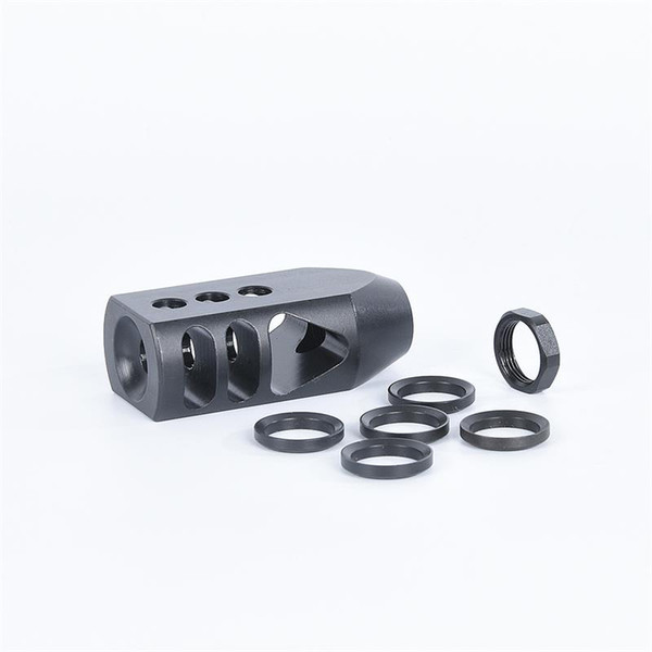 High quality .223 5.56 1/2x28tpi Threads Cometition Muzzle Brake with jam nut and crush washer