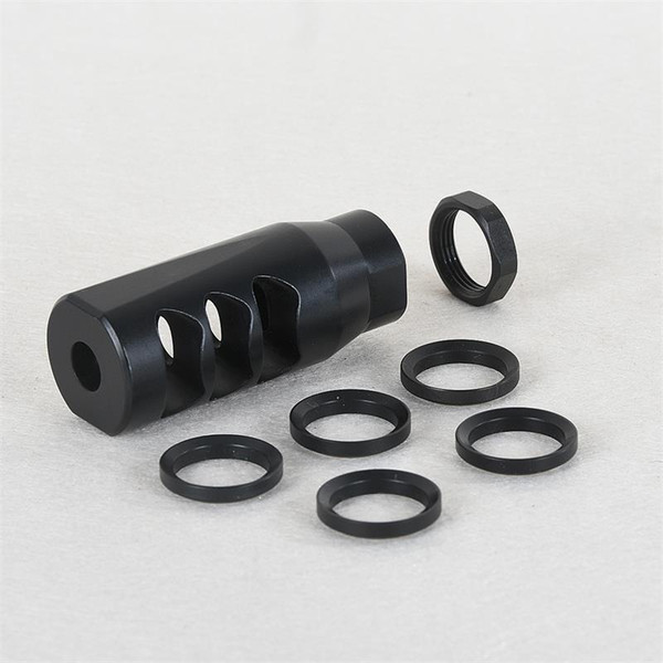 High Performance Steel Muzzle Brake CNC Machined .308 7.62 5/8x24RH Thread Jam Nut+Washer Included