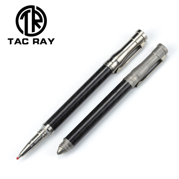 TACRAY Tactical Pen for Self Defense with Ti-6AL-4V Titanium Alloy and Carbon Fiber Body