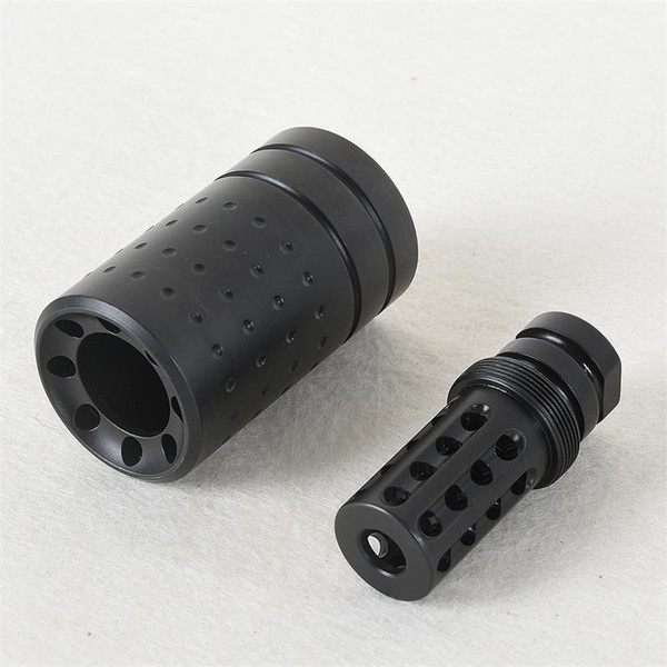 High Quality Steel reducing impact Muzzle Brake CNC .223/5.56 1/2x28 thread muzzle brake with outer sleeve