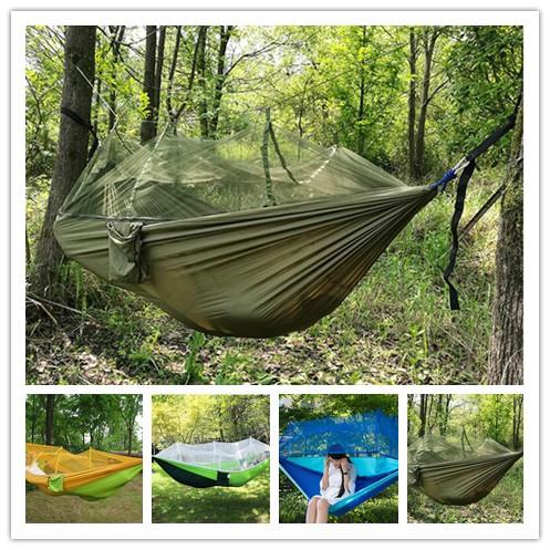 Tactical air tent Portable Indoor Outdoor Hammock for Backpacking Camping Hanging Bed With Mosquito Net Sleeping Hammock