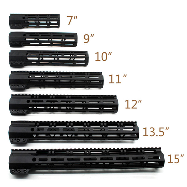 7/9/10/11/12/13.5/15'' inch M-lok Clamping Style Handguard Rail Free Float Mount System .223/5.56 Black Anodized