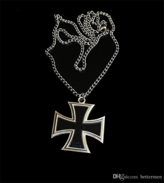 ww2 wwii German iron cross medal badge with metal chain Necklace double sides alloy Germany Souvenirs