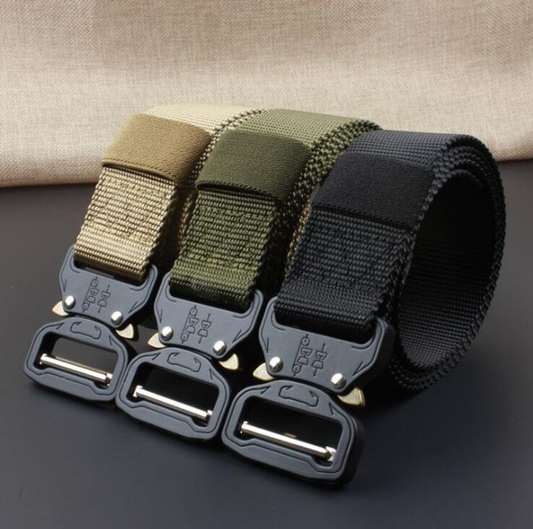 High Quality Mens tactical canvas belts outdoor active belt army tactical waistband fashion casual huntting nylon belt with cobra buckle