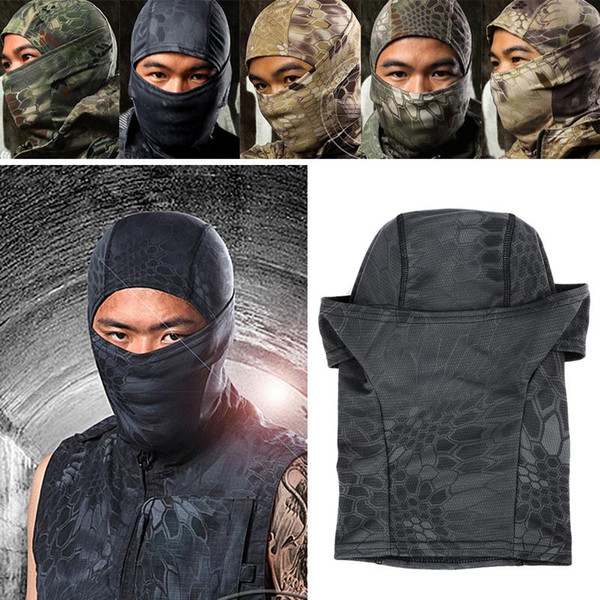 5 Color Tight Camo Balaclava Tactical Airsoft Paintball Motorcycle Protection Full Face Mask W1