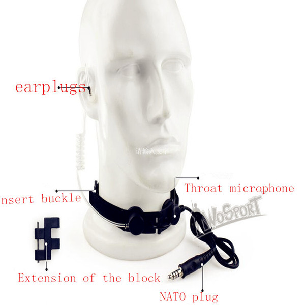 Manufacturers selling outdoor field necessary tactical throat MIC label collocation tactical headset (transparent color)