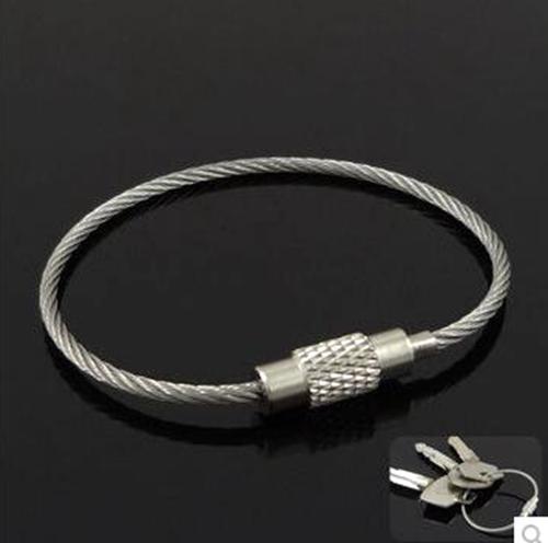 E-42 2016 EDC Tool Metal Wire Stainless Steel Wire Rope Creative carabiner Keys hanging Cable wire loop