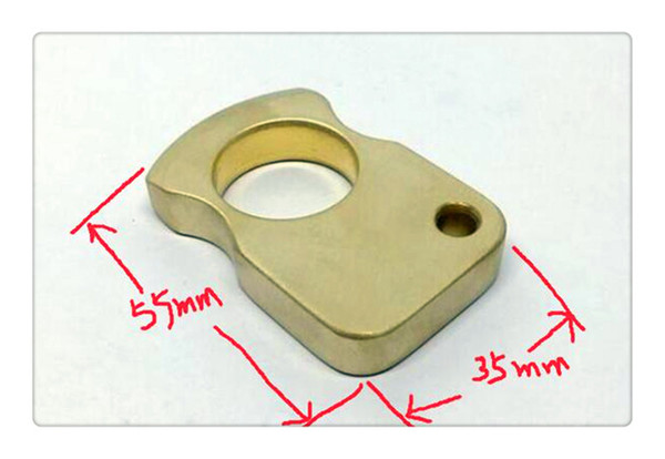 EDC Single Finger Knuckle Brass Duster Ring / Paper Weight CNC Machined 35*55mm Finger Diameter 23mm Weight: 137 g .