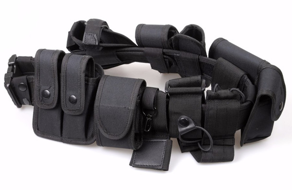 Multifunctional outdoor Training duty belt Security Belts Holster Magazine Pouch Set Black Airsoft Tactical Belt