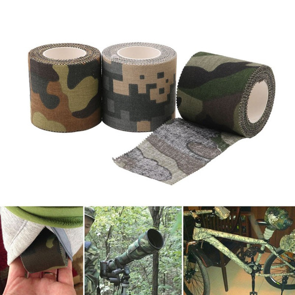 Wholesale Camo Army Non Woven Cohesive Bandage Self-adhesive Non-woven Camouflage Cohesive Camping Hunting Camo Stealth Tape