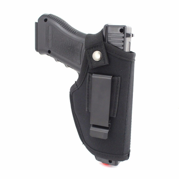 EDC Nylon Pistol Holster with Metal Clip Belt Concealed Outside or Inside Waistband for Right & Left Hand Adjustable Fits Most Handguns