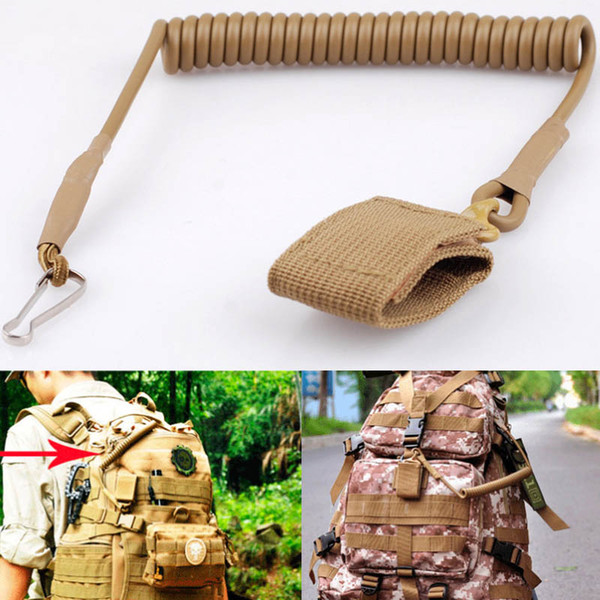 Adjustable Quick Release Tactical Pistol Handgun Elastic Spring Lanyard Sling for Duty Belt Molle Combat Single Point Gun Sling