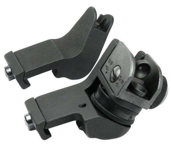 45 Degree Angled Aluminum Front & Rear Sights Offset Rapid Transition Backup Iron Sight Set Hunting Shooting