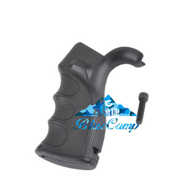 Black Pistol Polymer Grip with Finger Grooves for Defense (Black) AR