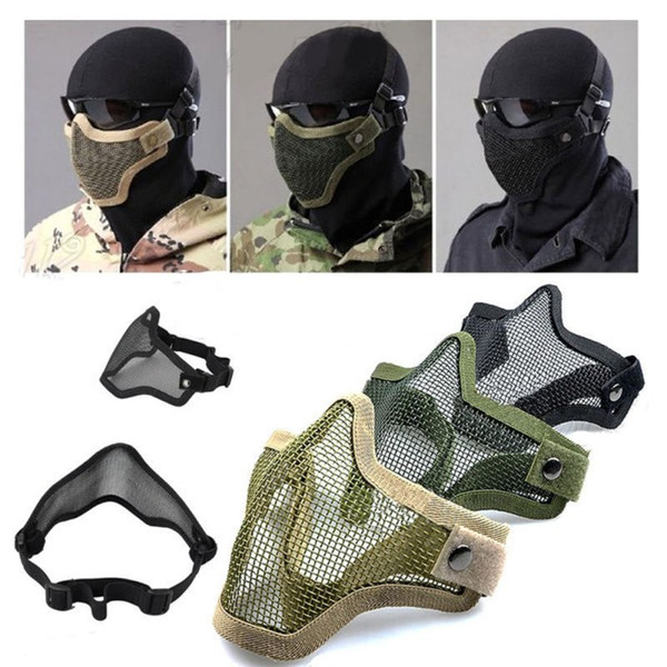 3 Colors Outdoor Strike Metal Mesh Camouflage Protective Tactical Airsoft Army Mask