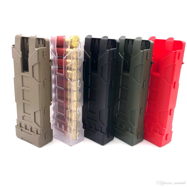 Quick Access Shot Gun Shell Magazine Carrier ABS Plastic Case with MOLLE Clip Hold 10 Rounds for 12G