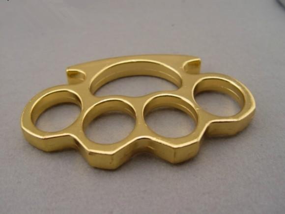 2pcs GILDED 13mm STEEL BRASS KNUCKLE DUSTER Gold plating silver self defense tool brass knuckle clutch