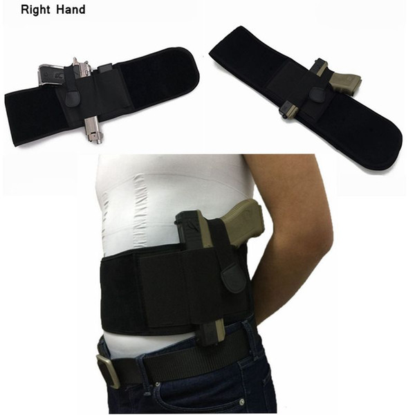 Nylon Belly Band Pistol Gun Holster With Maganize Pouch Right/Left Hand Adjustable Waist Holster