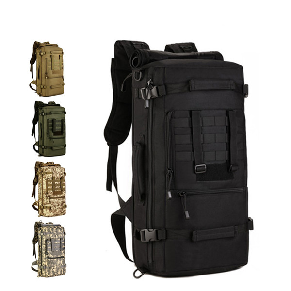 50L Tactical Backpack MOLLE Waterproof 3 ways to carry multi-functional Assault Backpack Laptop Pack for Camping Climbing