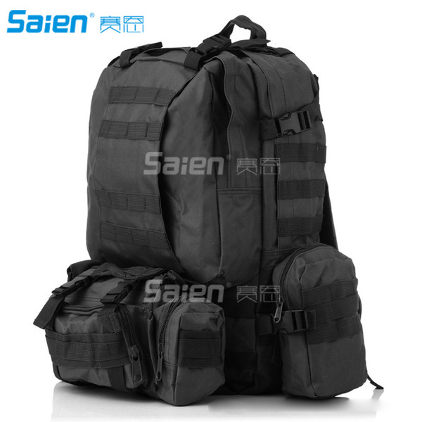 55L Waterproof Detachable Multifunctional Outdoor Mountaineering Bag MolleTactical Assault Backpack Rucksack for Hiking Camping Trekking