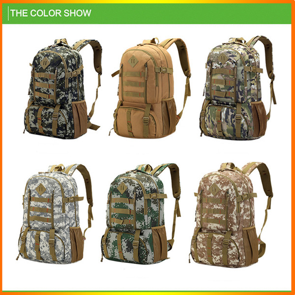 6 Colors 50L Hiking Camping Bag Trekking Rucksack Backpack Camouflage Molle Rucksacks Backpacks