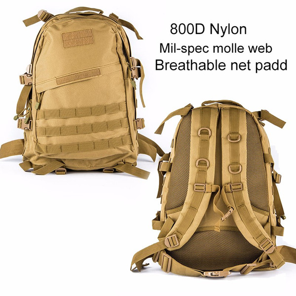 800D Nylon Camouflage Tactical Assault Molle 3 Day Backpack Hydration Pack Outdoor Sports Camping Hiking Survival Travel Bag 35L