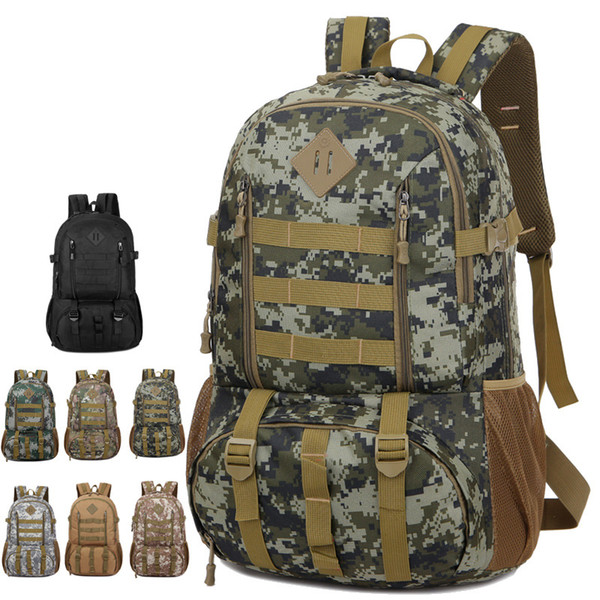 Outdoor designer travel backpack men and women big capacity 50L camouflage oxford tactical bags for hiking trekking 7 colors