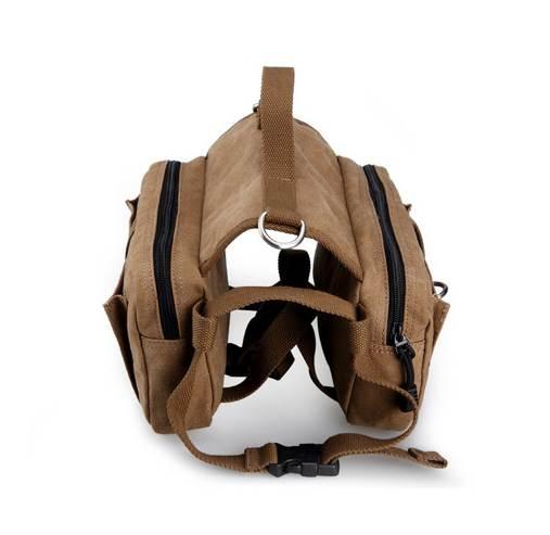 MY DAYS camouflage Khaki Canvas Dog Outdoor bag Hound Travel Camping Hiking Backpack Saddlebag Rucksack for Medium Large Dog