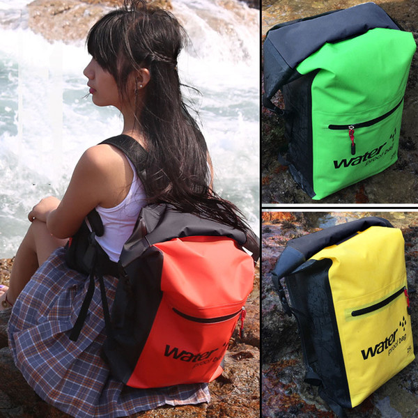 25L Outdoor Waterproof Swimming Bag Backpack Bucket Dry Sack Storage Bag Rafting Sports Kayaking Canoeing Travel Waterproof Bag P-3