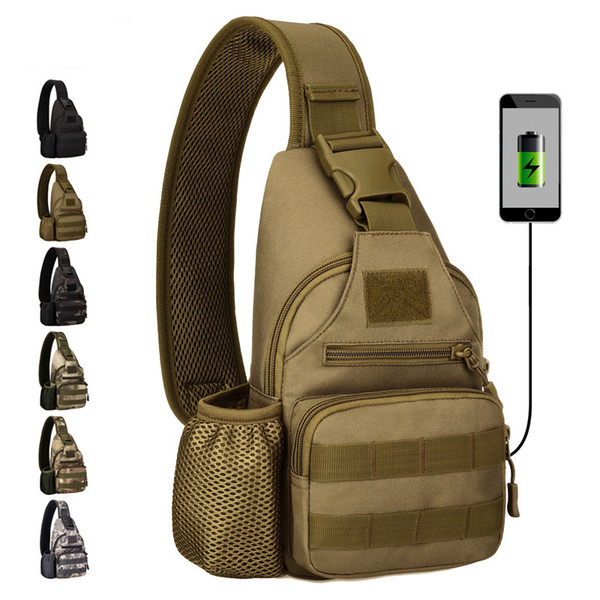 Protector Plus Multi-functions Bag Kettle chest bag Cycling sports outdoor tactical shoulder backpacks with USB charging chest leisure bag