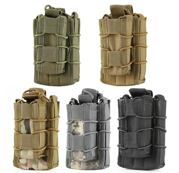 EDC MOLLE Tactical Open Top Double Decker Single Rifle Pistol Mag Pouch Magazine Bag,Outdoor Camping hiking Waist Bag Tool Pouch