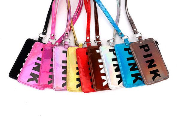 Card Holders Wallets Pink letter Laser Fashion Coin purse Stuff Sacks Outdoor bag 10 colors Hot