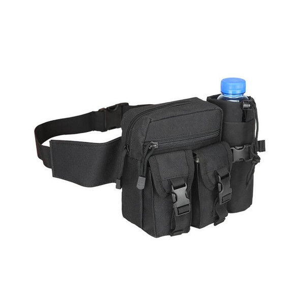 Tactical Fanny Packs With Water Bottle Pocket Holder, Waterproof Molle Waist Bag for Cycling Hiking Camping Hunting Fishing Traveling