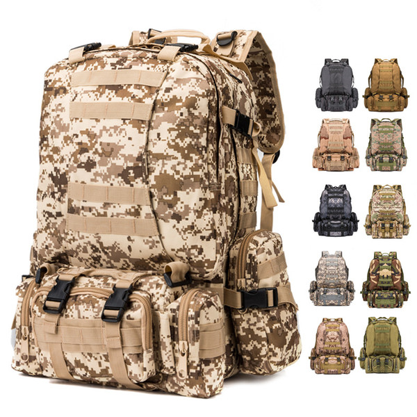 wholesale hot Multifunction bags Tactical Mountaineer backpack outdoor Camouflage Shoulders A large portfolio package waist Bags field