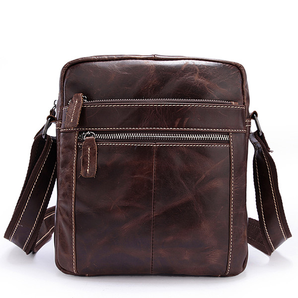 retro leather handbag 1187 Top layer cow leather one shoulder vertical laptop bag OEM available