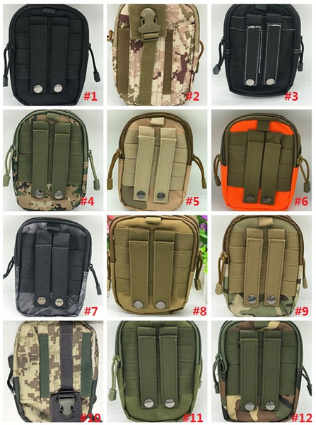 Universal Outdoor Tactical Holster Molle Hip Waist Sport Bag Wallet Case Purse Phone Case with Zipper for iPhone/LG/HTC/Samsung MK578